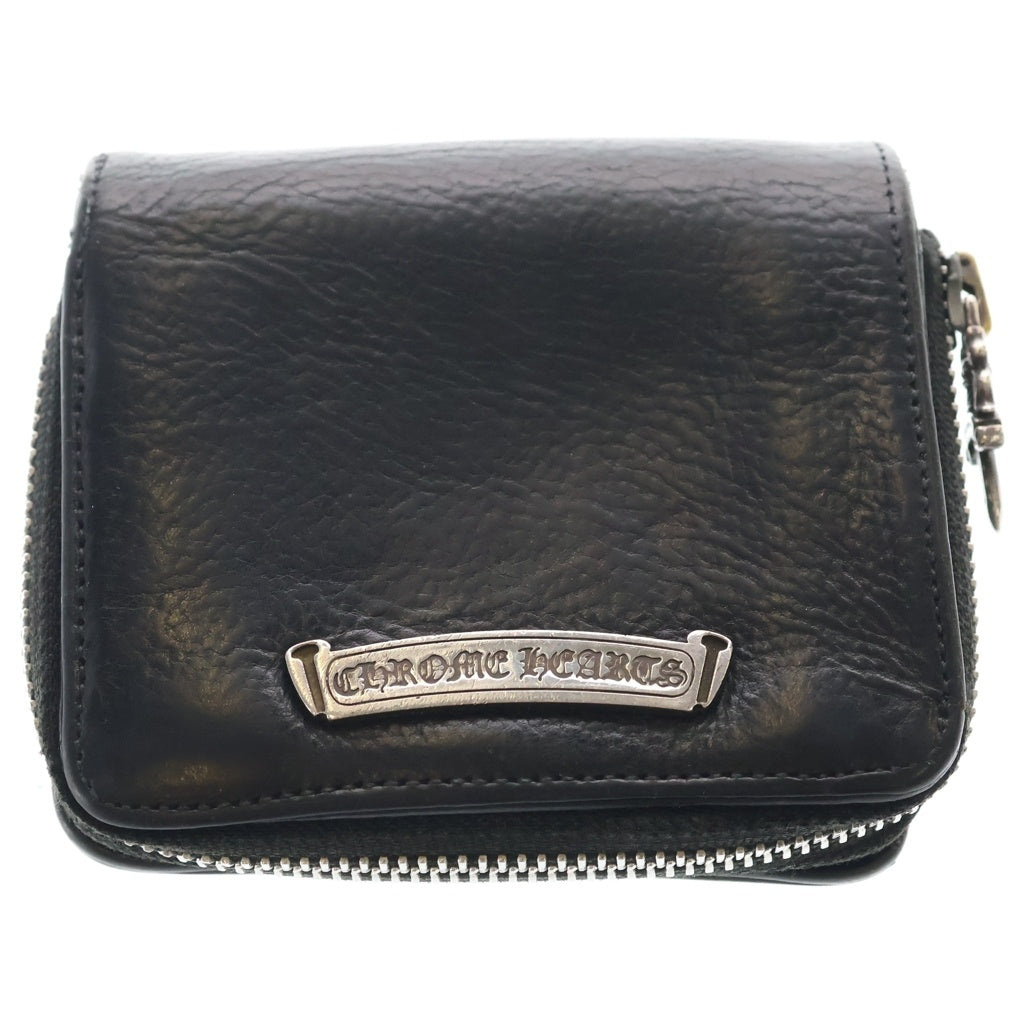 CHROME HEARTS(クロムハーツ) SQ ZIP BILL スクエアジップビル レザーウォレット 財布 ブラック