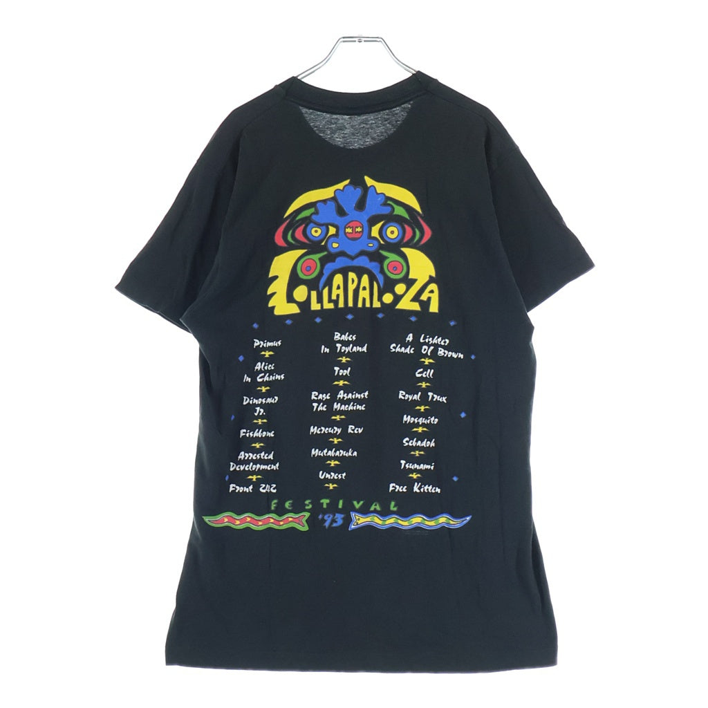 VINTAGE(ヴィンテージ) 90s Lollapalooza 93 ロラパルーザ 裾袖シングル クルーネックTシャツ ブラック