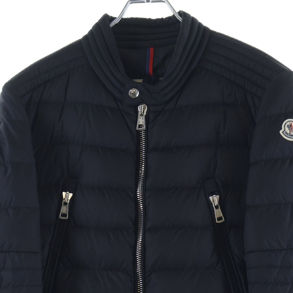 MONCLER(モンクレール) 17AW AMIOT エミオット ワッペンロゴ ライダース ダウンジャケット ブラック C20914030205 68352