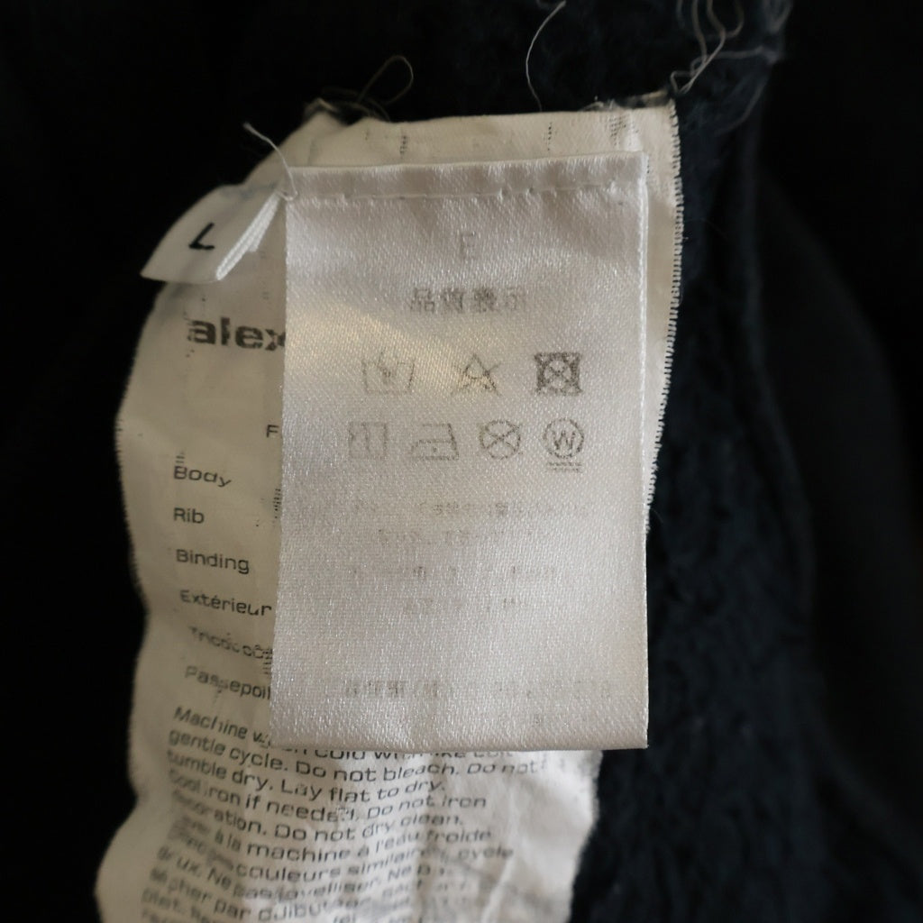 ALEXANDER WANG(アレキサンダーワン) ブランドピスネーム 裏起毛 ジップパーカー ブラック