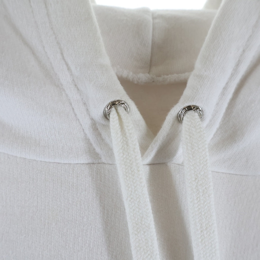 CHROME HEARTS(クロムハーツ) VERTICAL LOGO HOODIE バーティカルロゴ アームロゴプリント スウェット プルオーバーパーカー ホワイト