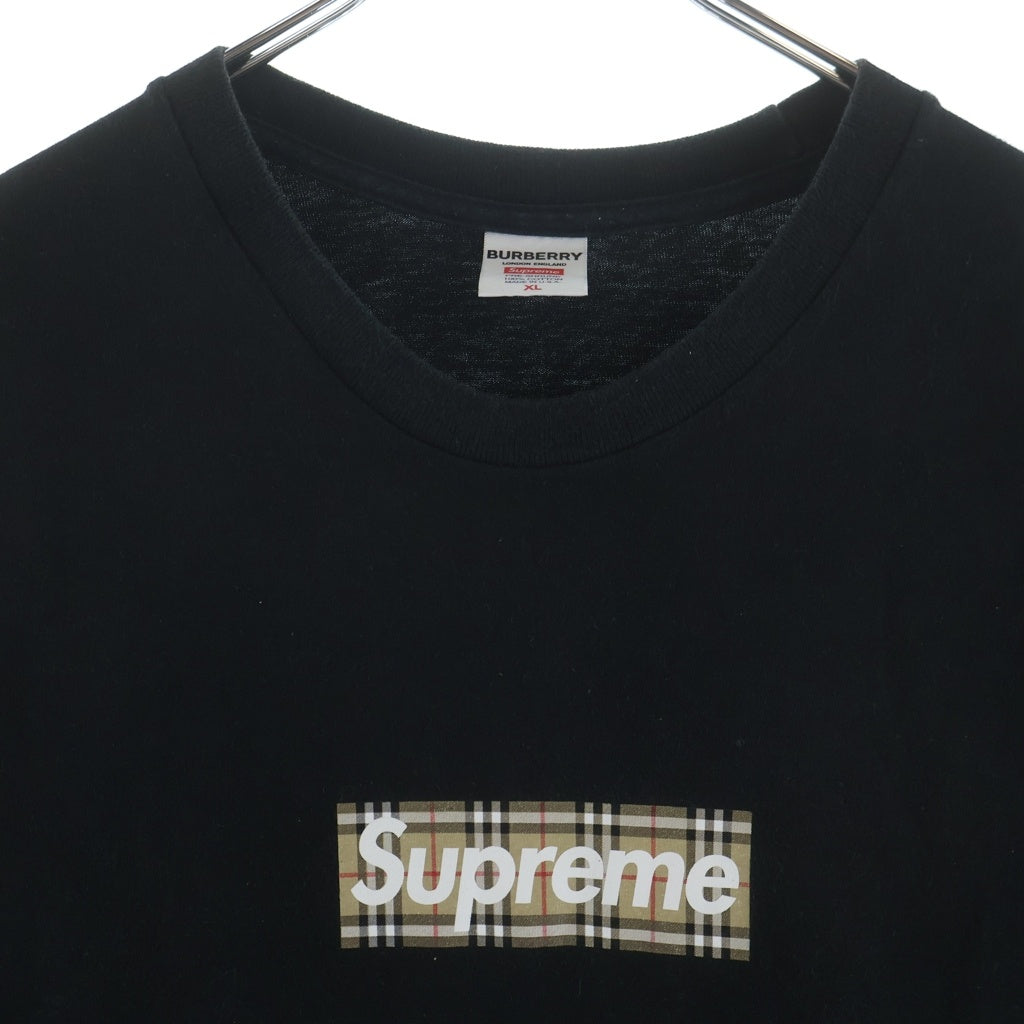 SUPREME(シュプリーム) 22SS ×BURBERRY Box Logo Tee バーバリー ボックスロゴ クルーネック 半袖Tシャツ カットソー ブラック