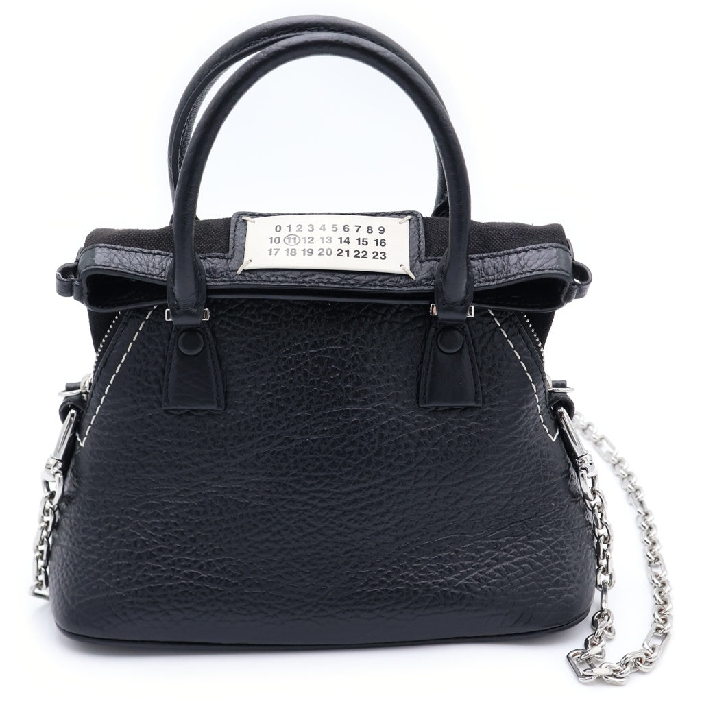 Maison Margiela(メゾンマルジェラ) 5AC クラシック マイクロ 2WAY ハンドバッグ S56WG0081-P4455 ブラック レディース
