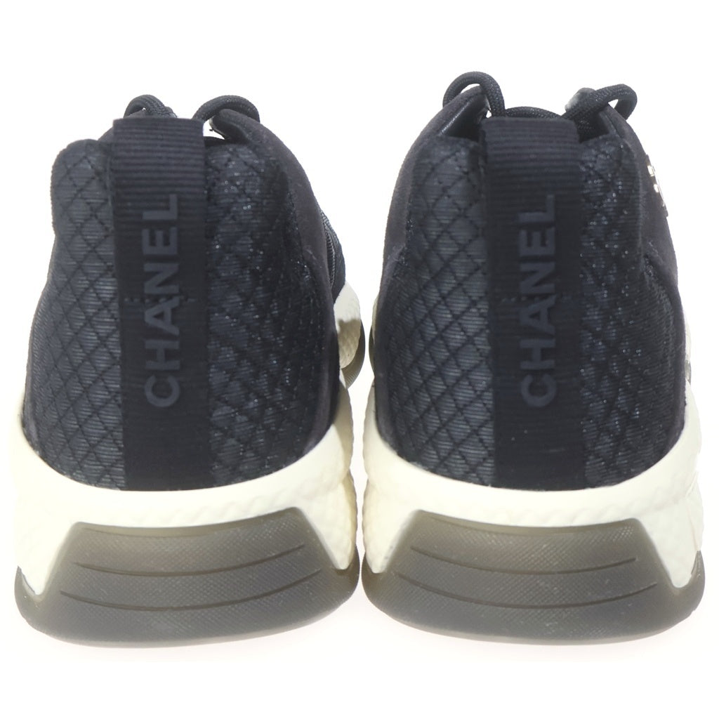 CHANEL(シャネル) ココマーク ファブリック スウェード ローカットスニーカー ブラック G38294