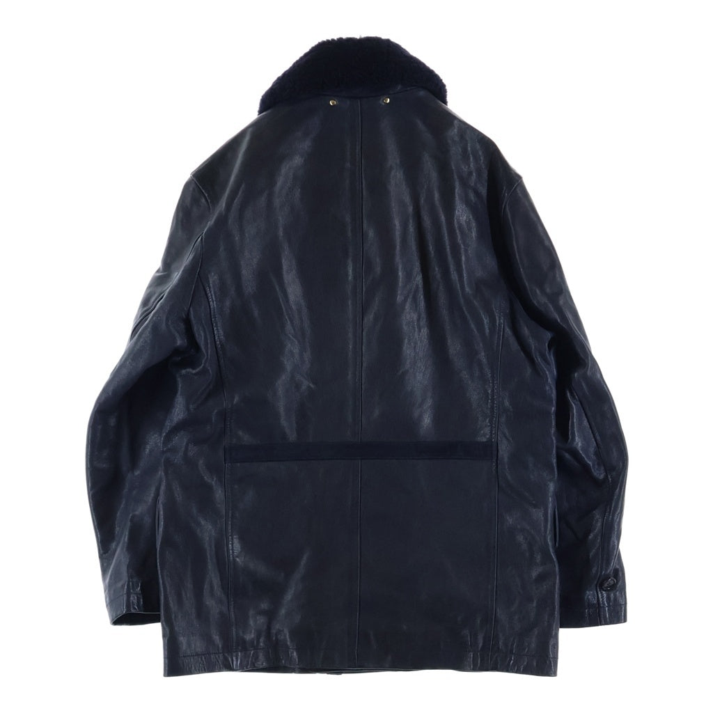 Paul Smith(ポールスミス) ダブルブレスト ゴートレザーブルゾン ジャケット ネイビー 653ZLB