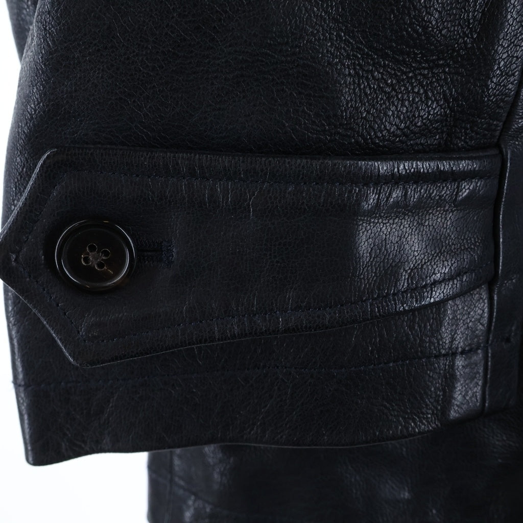 Paul Smith(ポールスミス) ダブルブレスト ゴートレザーブルゾン ジャケット ネイビー 653ZLB