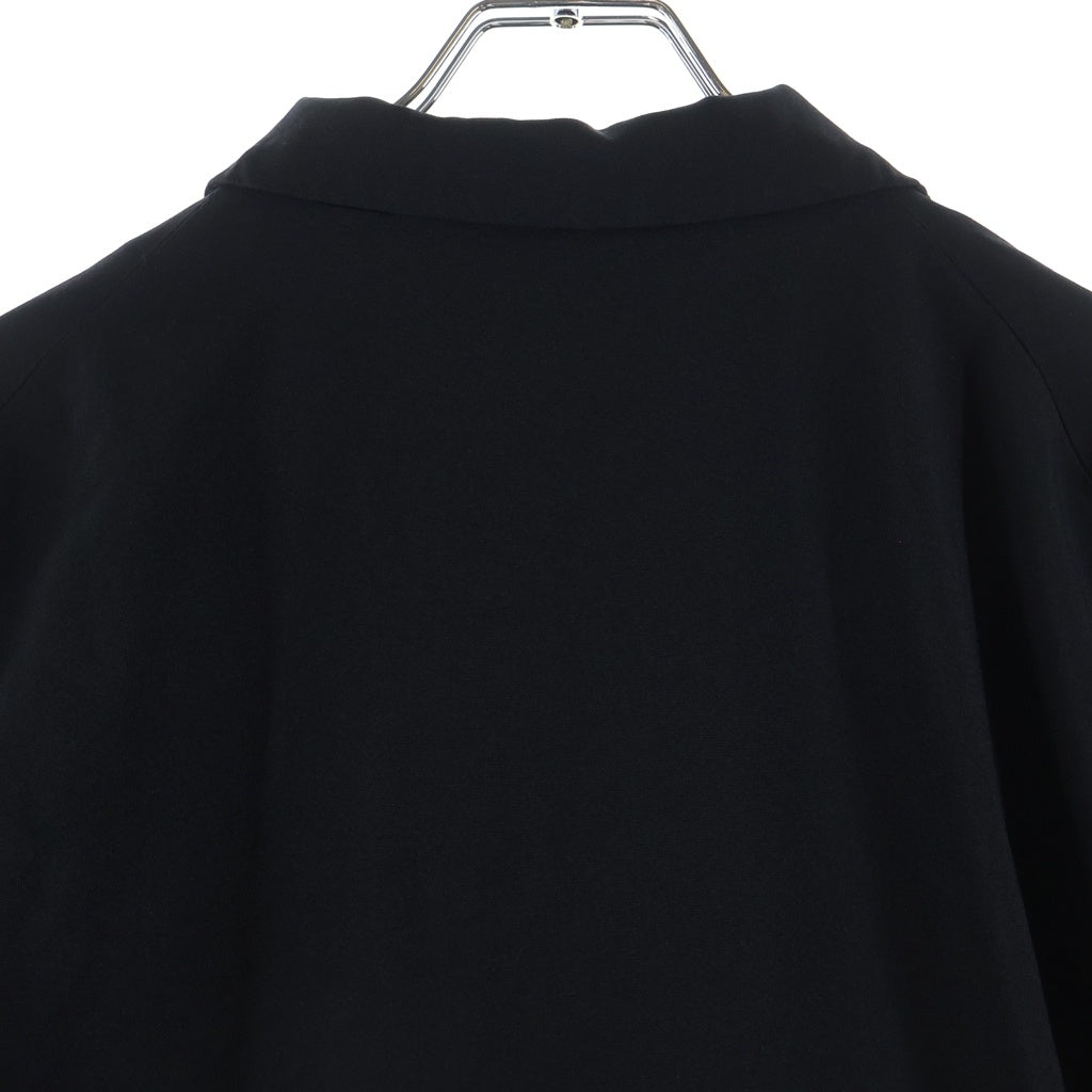BLACK COMME des GARCONS(ブラックコムデギャルソン) 15SS カッティング フリル ギャバジン ノーカラー テーラードジャケット 1O-J016 ブラック レディース