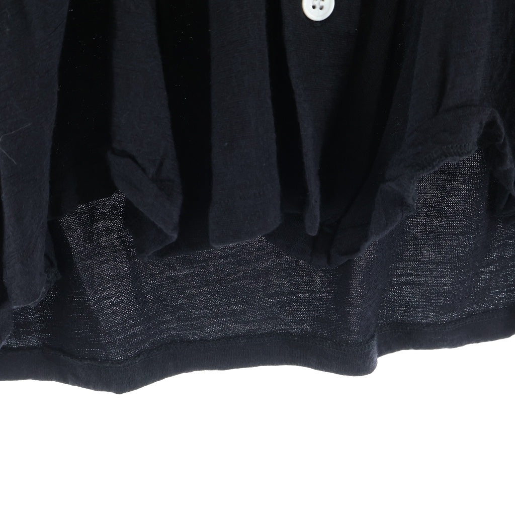tricot COMME des GARCONS(トリコ コム デ ギャルソン) 16AW 丸襟 サイドフリル 断ち切り TR-T036 ロングスリーブカットソー ブラック レディース