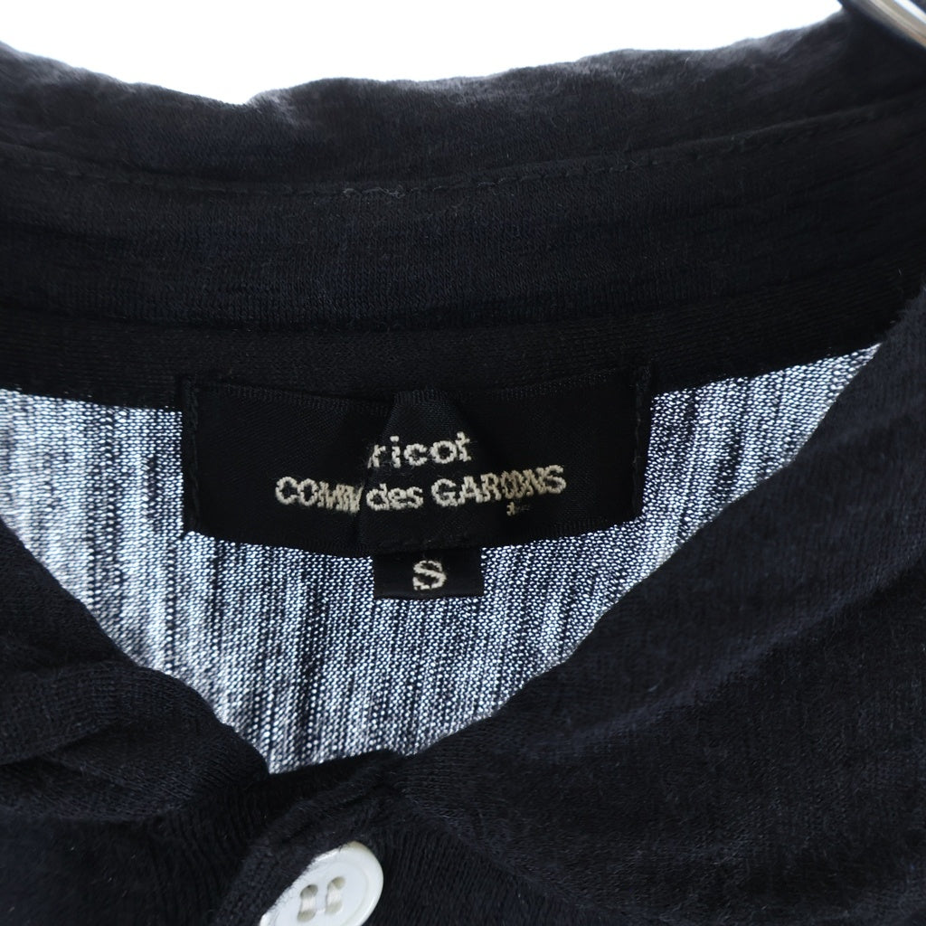 tricot COMME des GARCONS(トリコ コム デ ギャルソン) 16AW 丸襟 サイドフリル 断ち切り TR-T036 ロングスリーブカットソー ブラック レディース