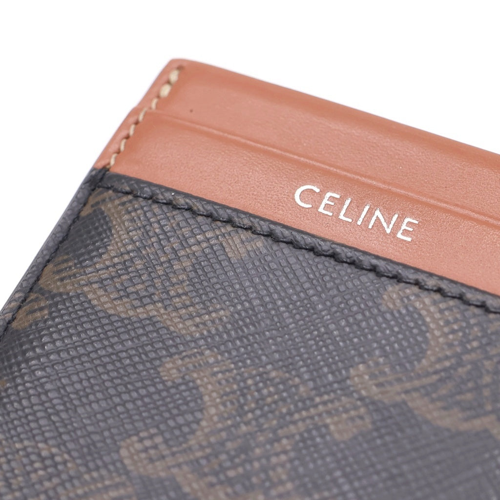 CELINE(セリーヌ) トリオンフ キャンバス カードケース ブラウン レディース