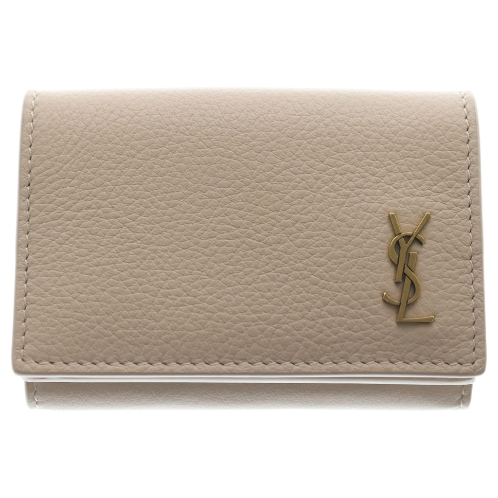 SAINT LAURENT PARIS(サンローランパリ) オリガミ タイニーウォレット 三つ折り財布 レザー グレー 637420 レディース