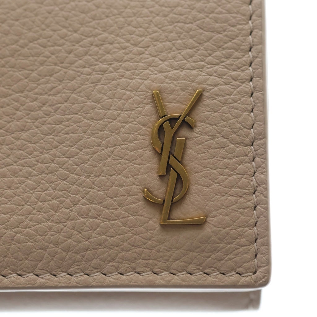 SAINT LAURENT PARIS(サンローランパリ) オリガミ タイニーウォレット 三つ折り財布 レザー グレー 637420 レディース