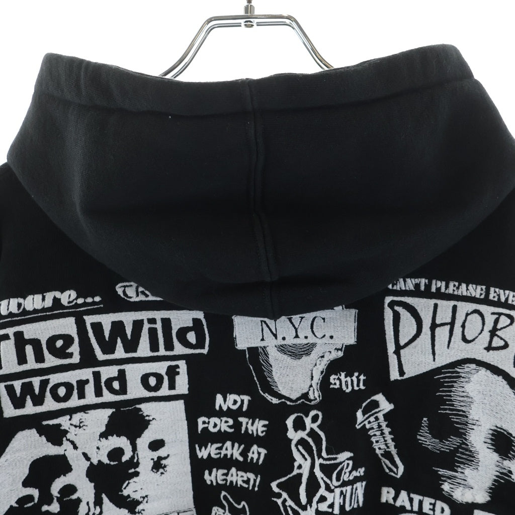 SUPREME(シュプリーム) 24AW Wild Embroidered Hooded Sweatshirt プルオーバーパーカー ブラック