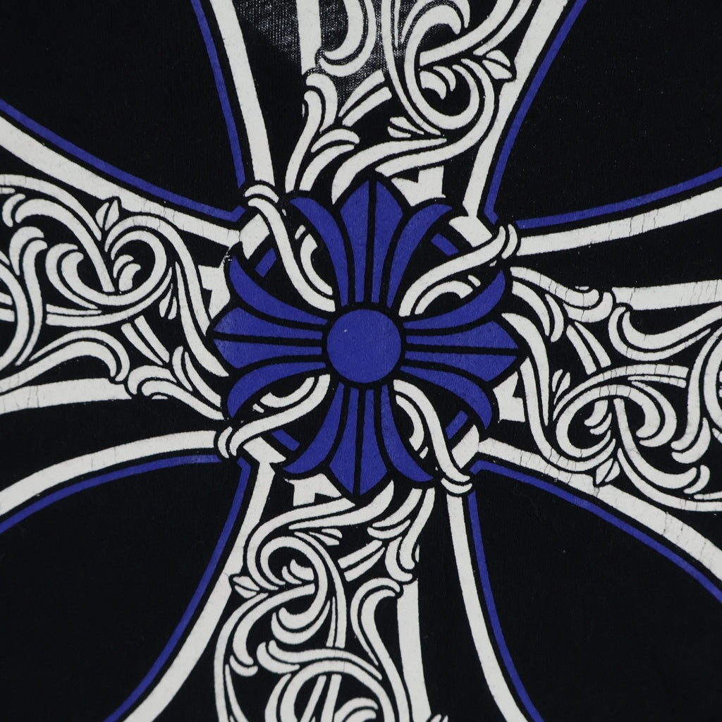 CHROME HEARTS(クロムハーツ) オールド ブルー バックCH スクロール Vネック 半袖Tシャツ ブラック