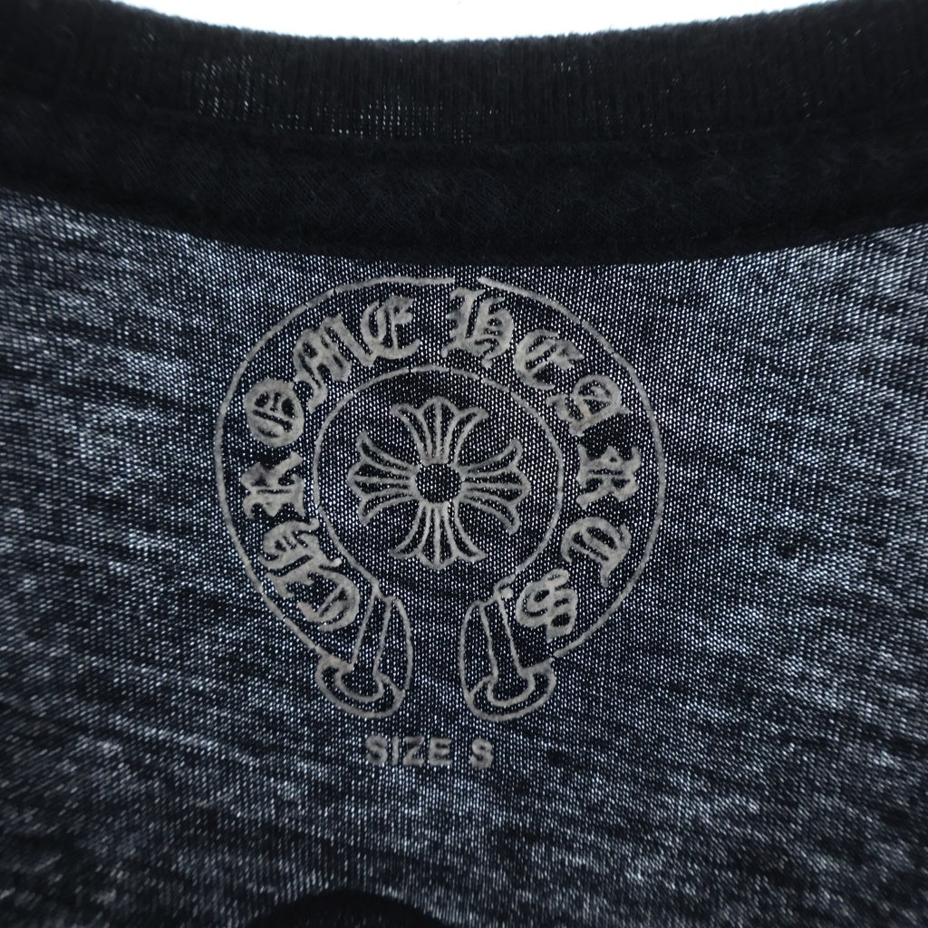 CHROME HEARTS(クロムハーツ) オールド ブルー バックCH スクロール Vネック 半袖Tシャツ ブラック