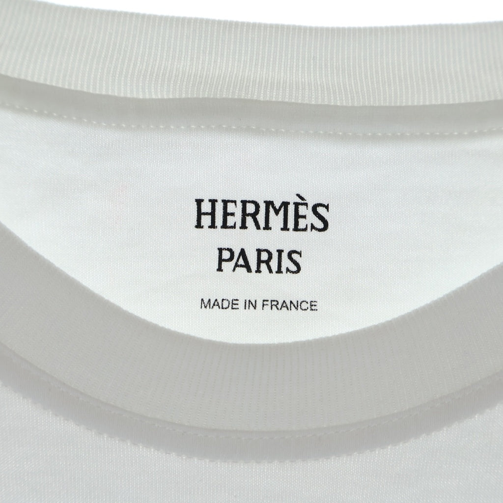 HERMES(エルメス) カルトゥッシュ グラン マネージュ プリントクルーネック半袖Tシャツカットソー 6E4646DA レディース