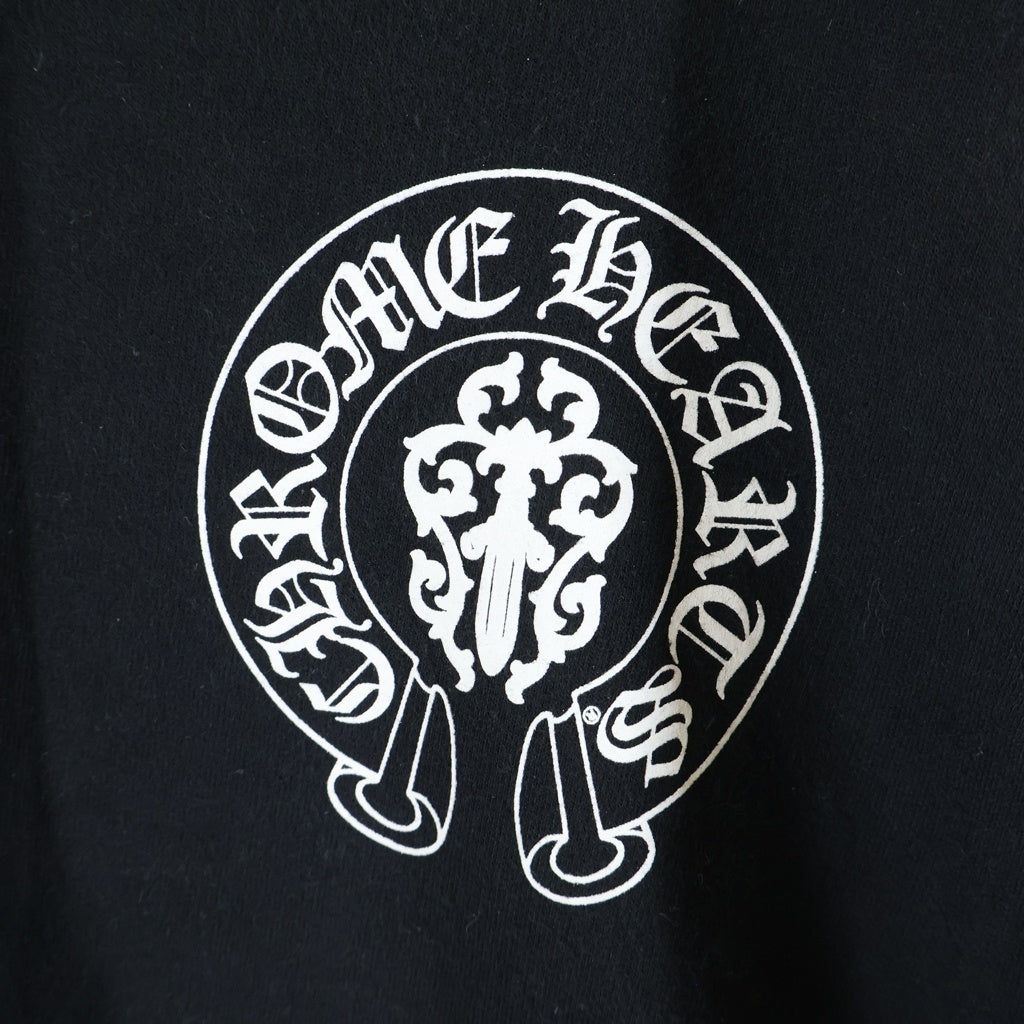 CHROME HEARTS(クロムハーツ) SWTSHRT HOODIE メリカンフラッグ 星条旗 ホースシュープリント プルオーバーパーカー ブラック