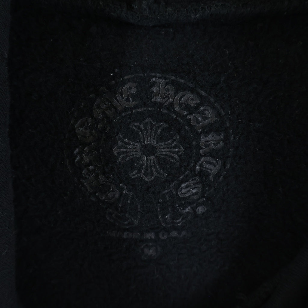 CHROME HEARTS(クロムハーツ) SWTSHRT HOODIE メリカンフラッグ 星条旗 ホースシュープリント プルオーバーパーカー ブラック