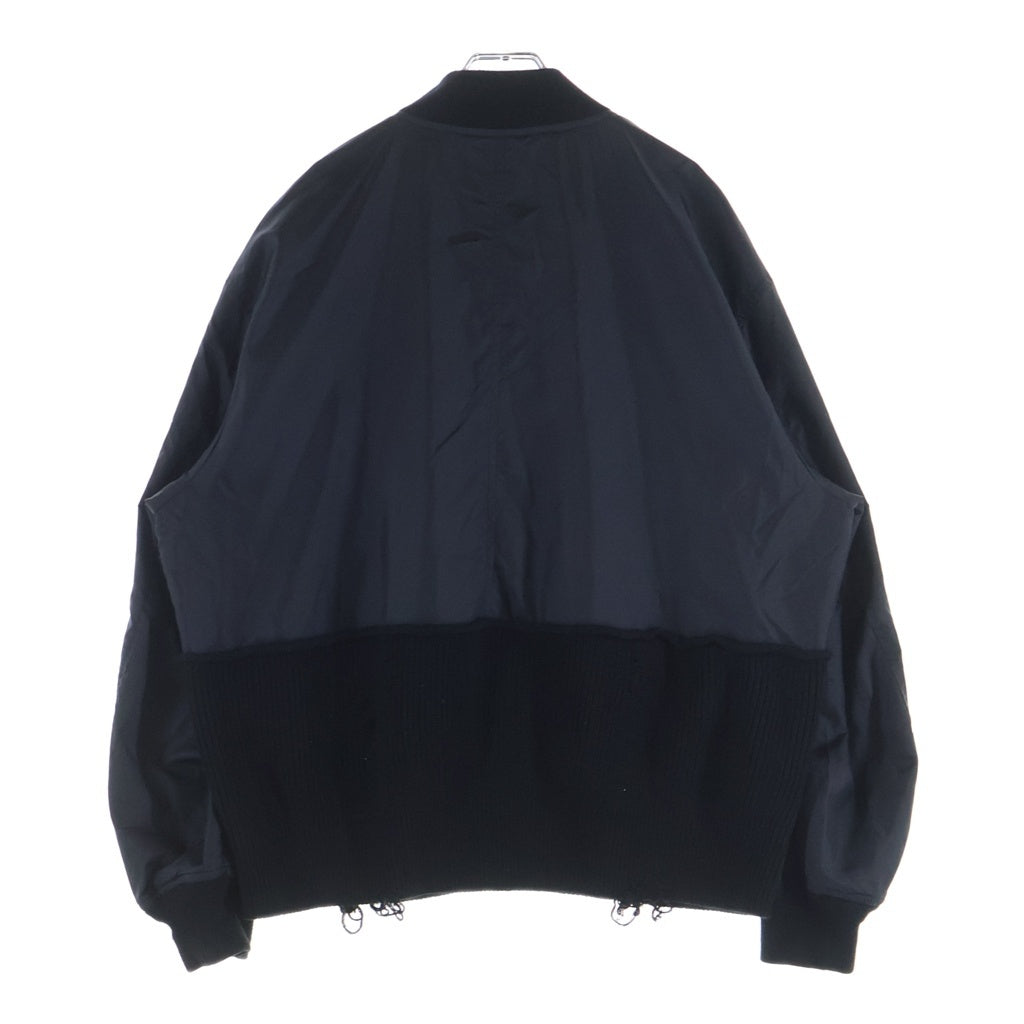 UNDERCOVER(アンダーカバー) 25SS ニット切替 ナイロンタフタ UC1E4207-2 ボンバージャケット ブラック