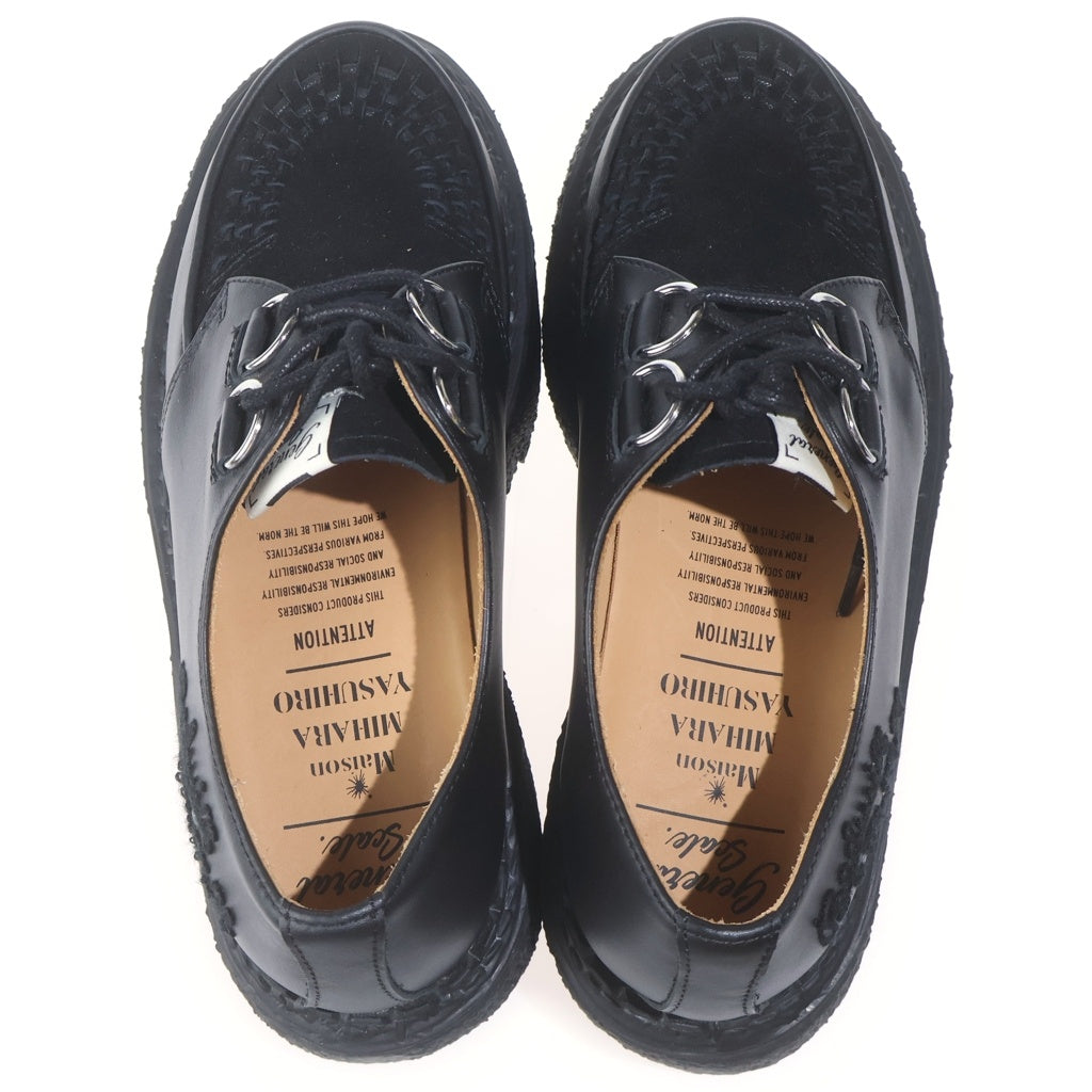 MAISON MIHARAYASUHIRO(メゾンミハラヤスヒロ) BEDWIN & THE MMY General Scale DAVID Leather Inter Lace Shoes C15FW703 レザーシューズ ブラック