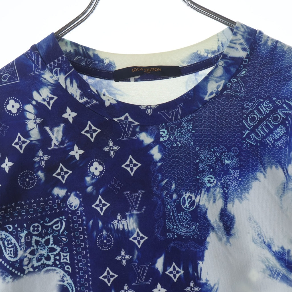 LOUIS VUITTON(ルイヴィトン) 22AW Monogram Bandana Print Tee モノグラム バンダナ RM222M NPG HNY26W クルーネックTシャツ ブルー