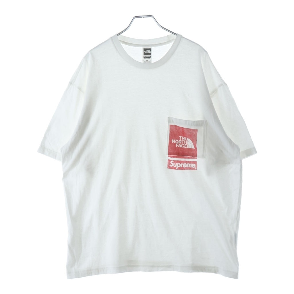 SUPREME(シュプリーム) 23SS ×THE NORTH FACE Printed Pocket Tee ノースフェイス ロゴ プリント 半袖 Tシャツ ホワイト NT02309I