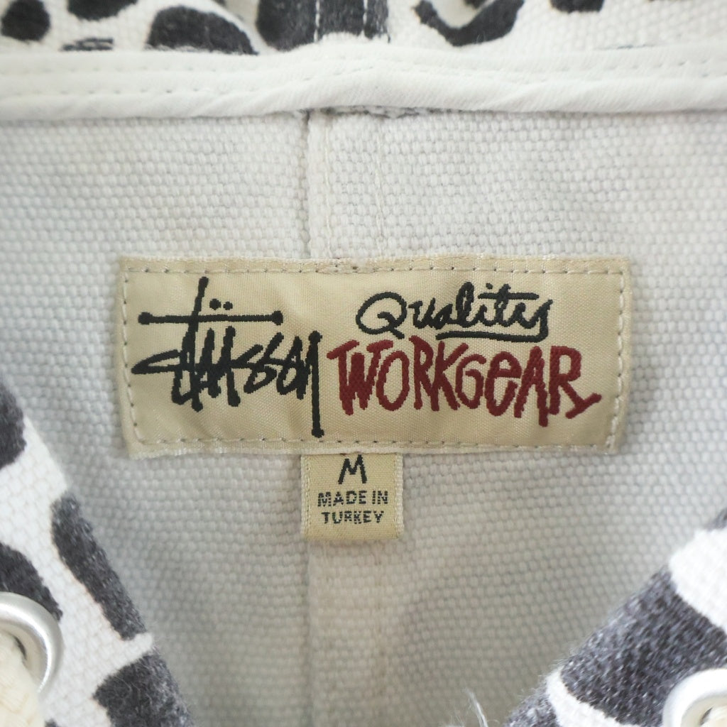 STUSSY(ステューシー) 26SS WORK JACKET UNLINED CANVAS LEOPARD 115913 キャンバス フーディジャケット ホワイト
