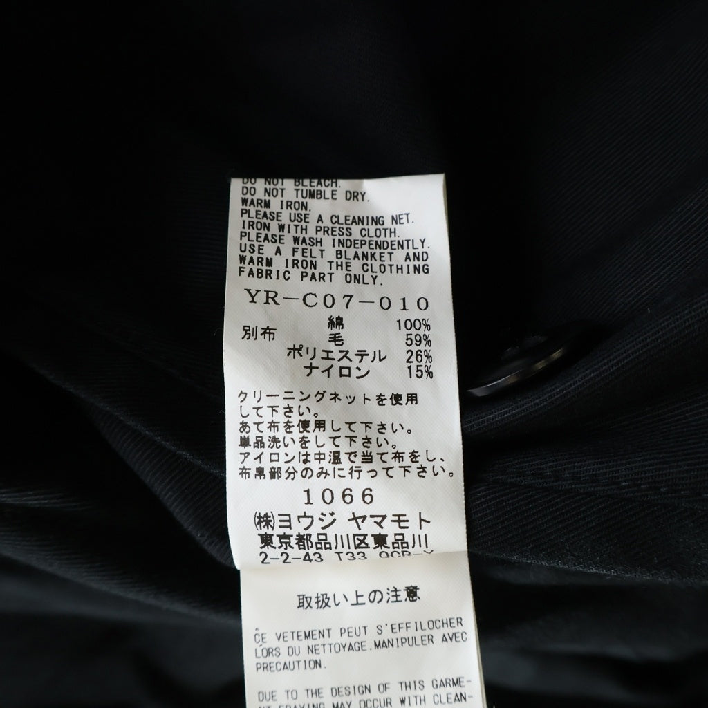 Y's(ワイズ) 20AW コットンツイル YR-C07-010 ロングコート ブラック レディース