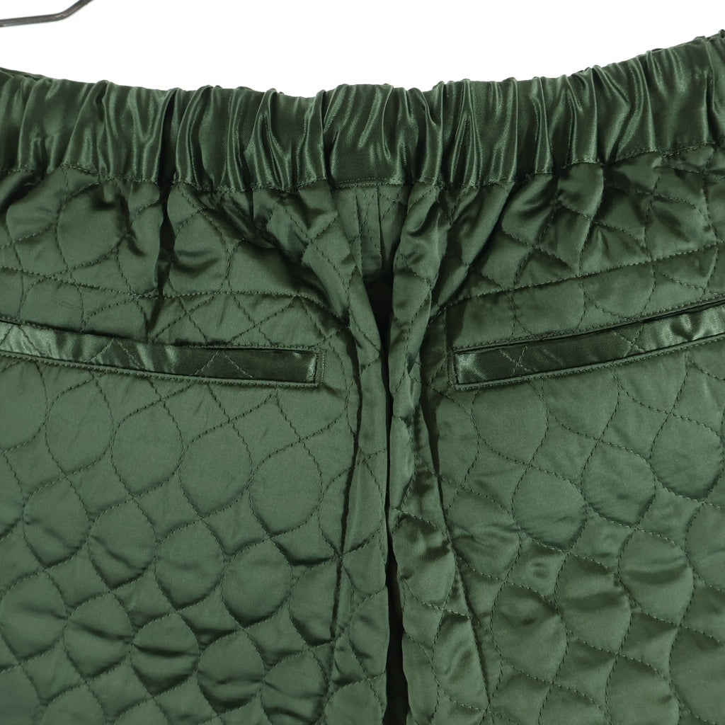 NOIR KEI NINOMIYA(ノワール ケイニノミヤ) 24AW リブ切替 キルティング 3N-P007 ショートパンツ グリーン レディース