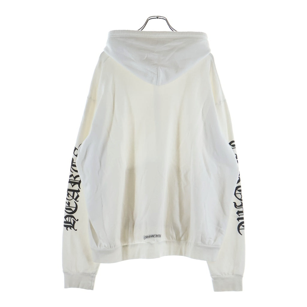 CHROME HEARTS(クロムハーツ) SWTSHRT HD ZIP 袖ロゴ フーディー ジップアップパーカー ホワイト