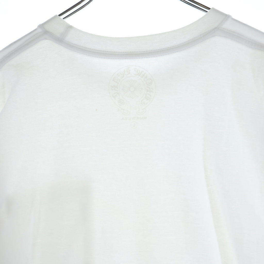 CHROME HEARTS(クロムハーツ) CH T-SHIRT ネックロゴプリント半袖Tシャツ カットソー ホワイト/ブラック