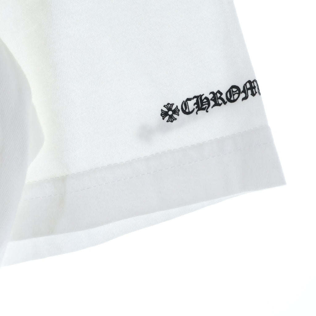 CHROME HEARTS(クロムハーツ) CH T-SHIRT ネックロゴプリント半袖Tシャツ カットソー ホワイト/ブラック