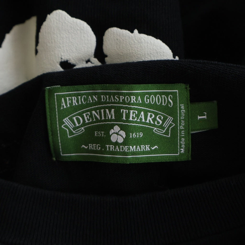 DENIM TEARS(デニムティアーズ) WREATH LONG SLEEVE TEE ロングスリーブカットソー ブラック