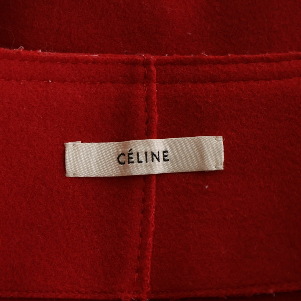 CELINE(セリーヌ) フィービー期 ウールメルトンラップスカート レッド レディース