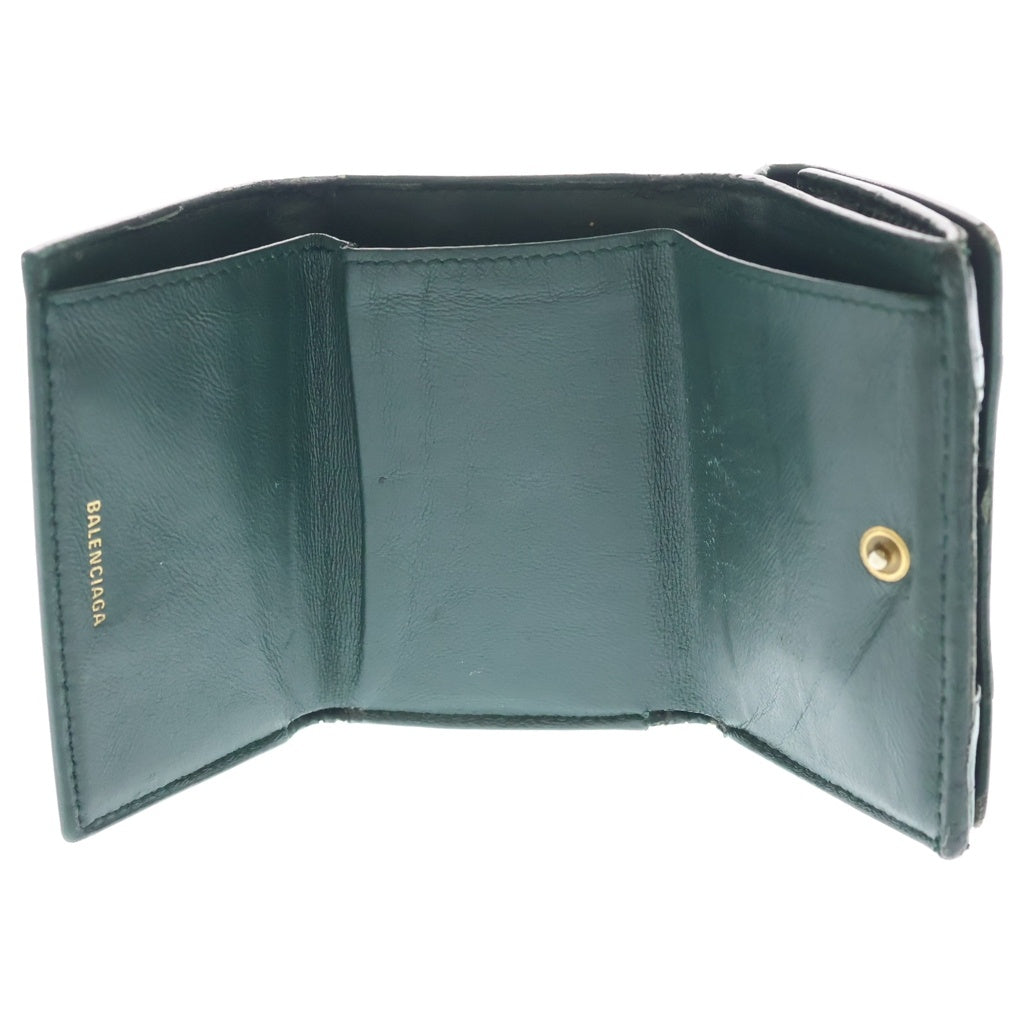 BALENCIAGA(バレンシアガ) HOURGLASS Compact Wallet クロコダイル コンパクトウォレット 634834 グリーン レディース