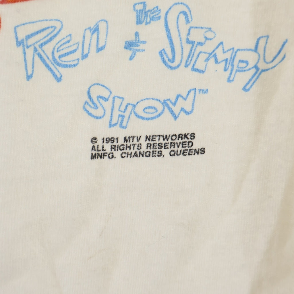 VINTAGE(ヴィンテージ) 90s MTV Ren&Stimpy レンとスティンピー 裾袖シングル クルーネックTシャツ