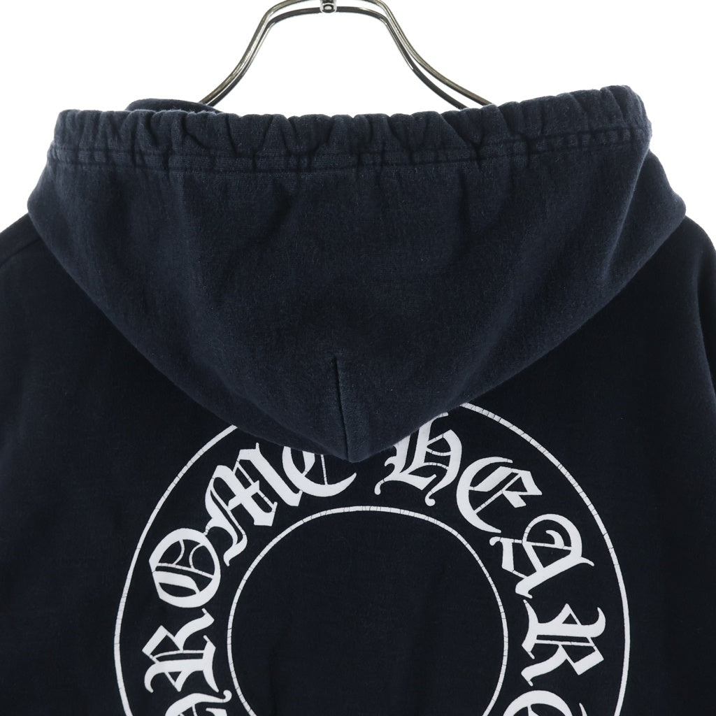 CHROME HEARTS(クロムハーツ) OLD SWTSHRT PLVR オールド バックホースシュー 袖フローラルプリント プルオーバーパーカー ブラック