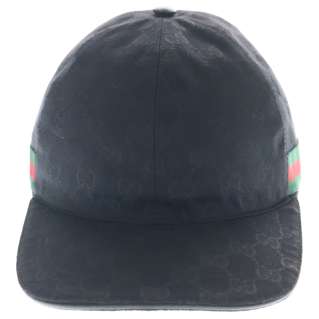 GUCCI(グッチ) GGキャンバス ベースボールキャップ 帽子 ブラック 200035 599331