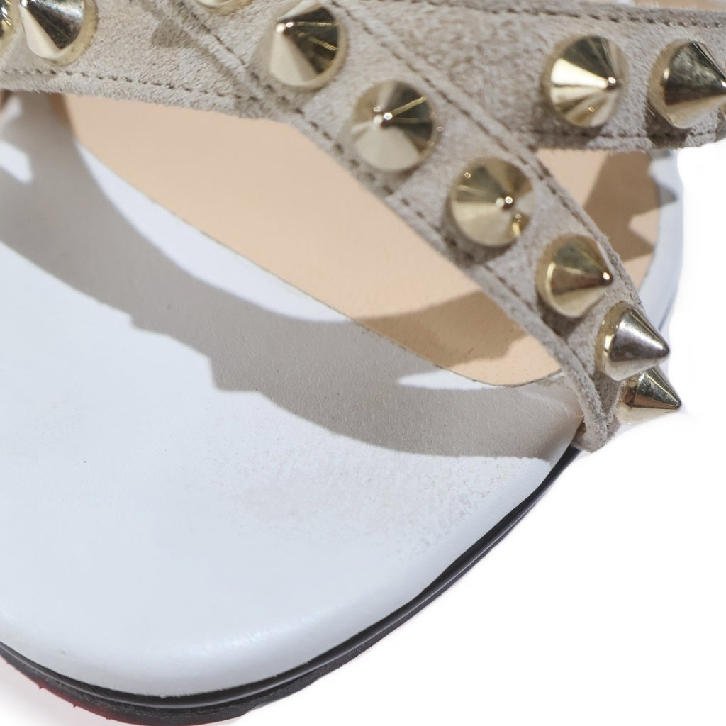 CHRISTIAN LOUBOUTIN(クリスチャンルブタン) スタッズ パイソン 1130602 ハイヒールパンプス ホワイト レディース