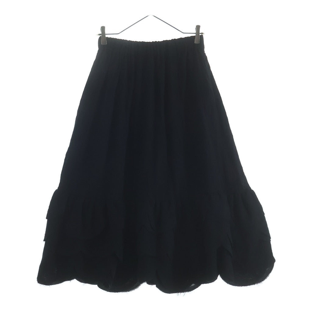 NOIR KEI NINOMIYA(ノワール ケイニノミヤ) 25AW ウールナイロンミルドスカート 3P-S007 ウールスカート ブラック レディース