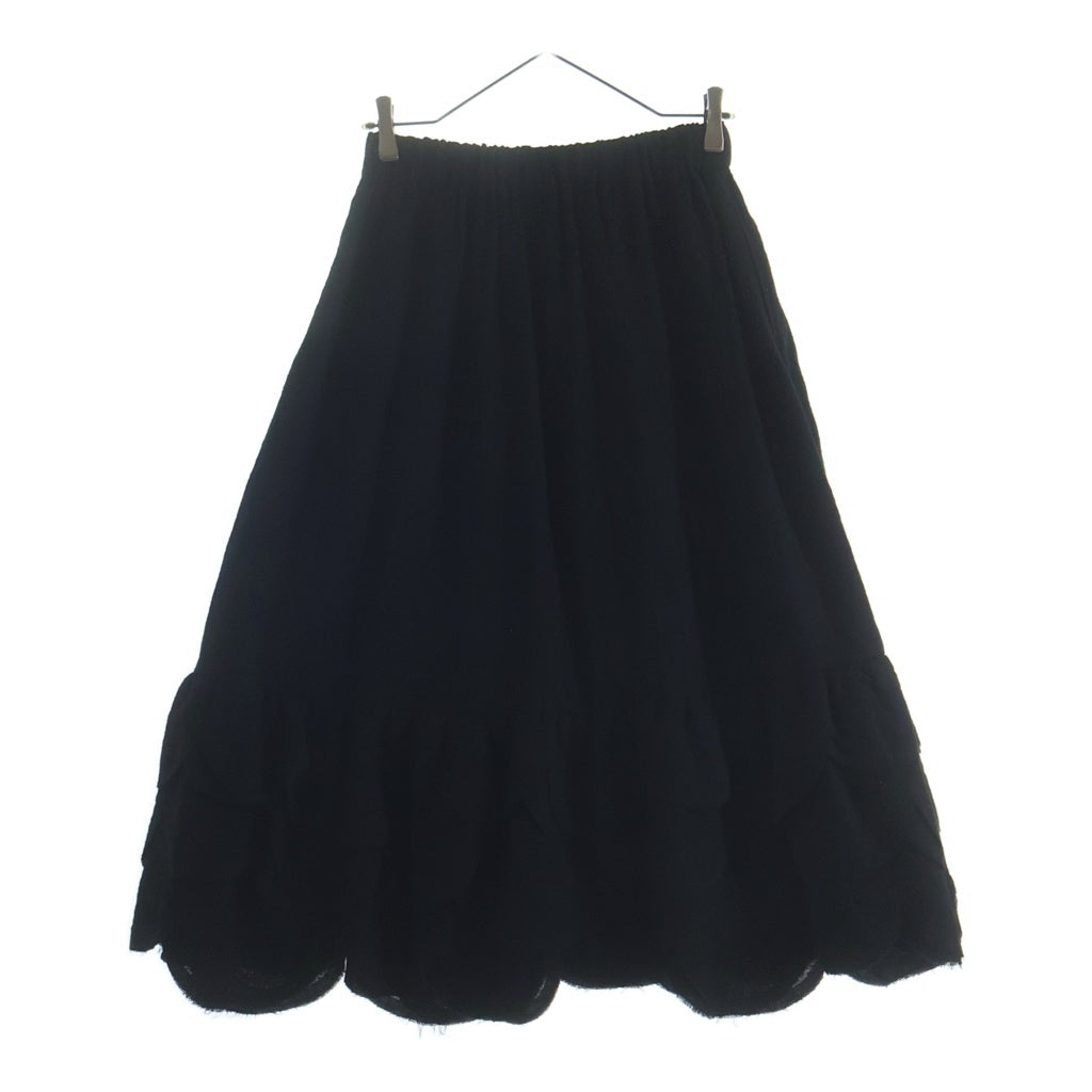 NOIR KEI NINOMIYA(ノワール ケイニノミヤ) 25AW ウールナイロンミルドスカート 3P-S007 ウールスカート ブラック レディース