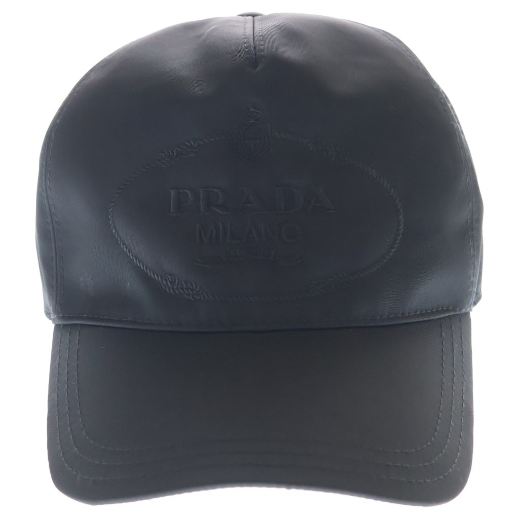 PRADA(プラダ) Re-Nylon 刺繍ロゴ ナイロン 2HC179 ベースボールキャップ ブラック