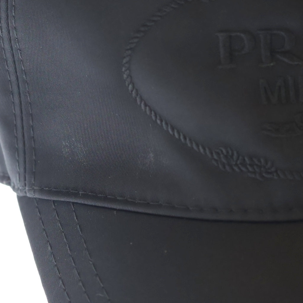 PRADA(プラダ) Re-Nylon 刺繍ロゴ ナイロン 2HC179 ベースボールキャップ ブラック