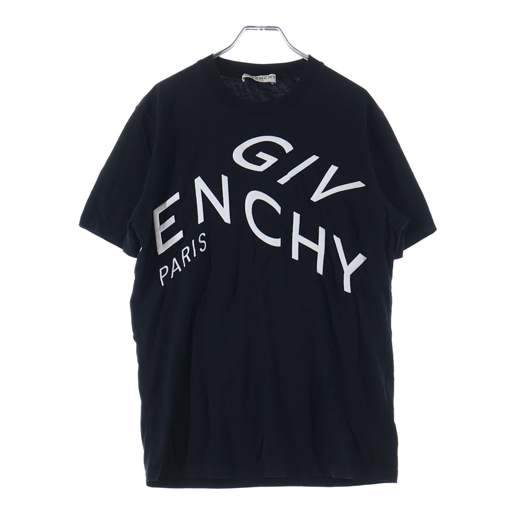 GIVENCHY(ジバンシィ) 21SS ロゴ エンブロイダリー クルーネック 半袖Tシャツカットソー ブラック BM70YC3002