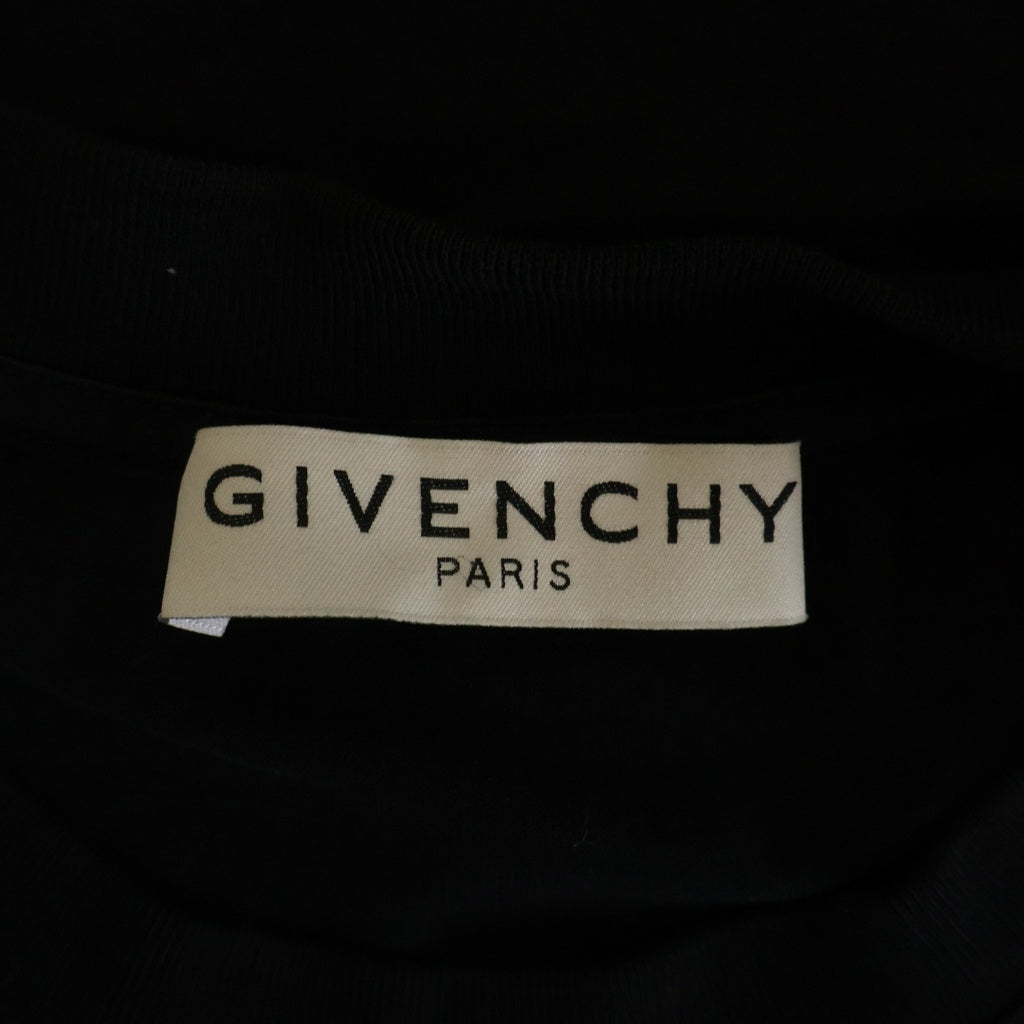 GIVENCHY(ジバンシィ) 21SS ロゴ エンブロイダリー クルーネック 半袖Tシャツカットソー ブラック BM70YC3002