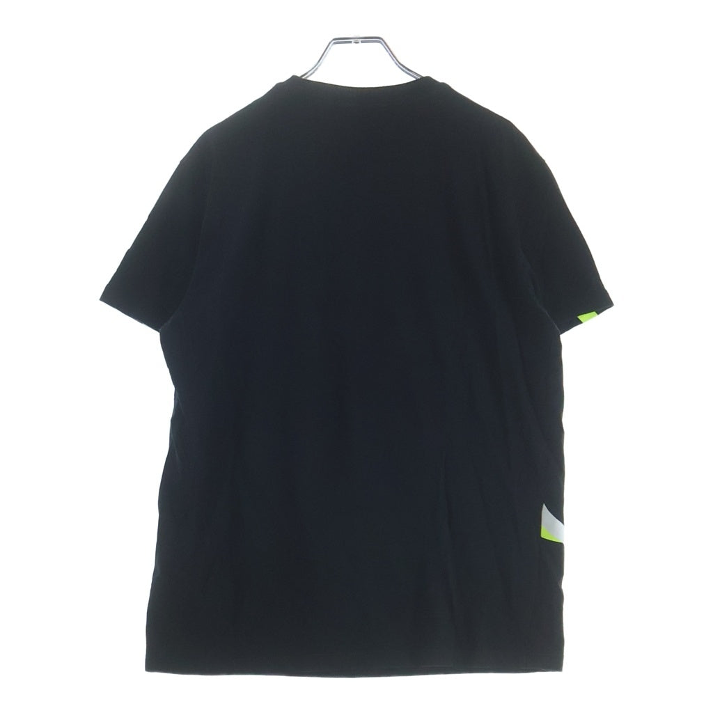 FENDI(フェンディ) ロゴプリント クルーネック半袖Tシャツカットソー ブラック/イエロー UV3MG08C6K7
