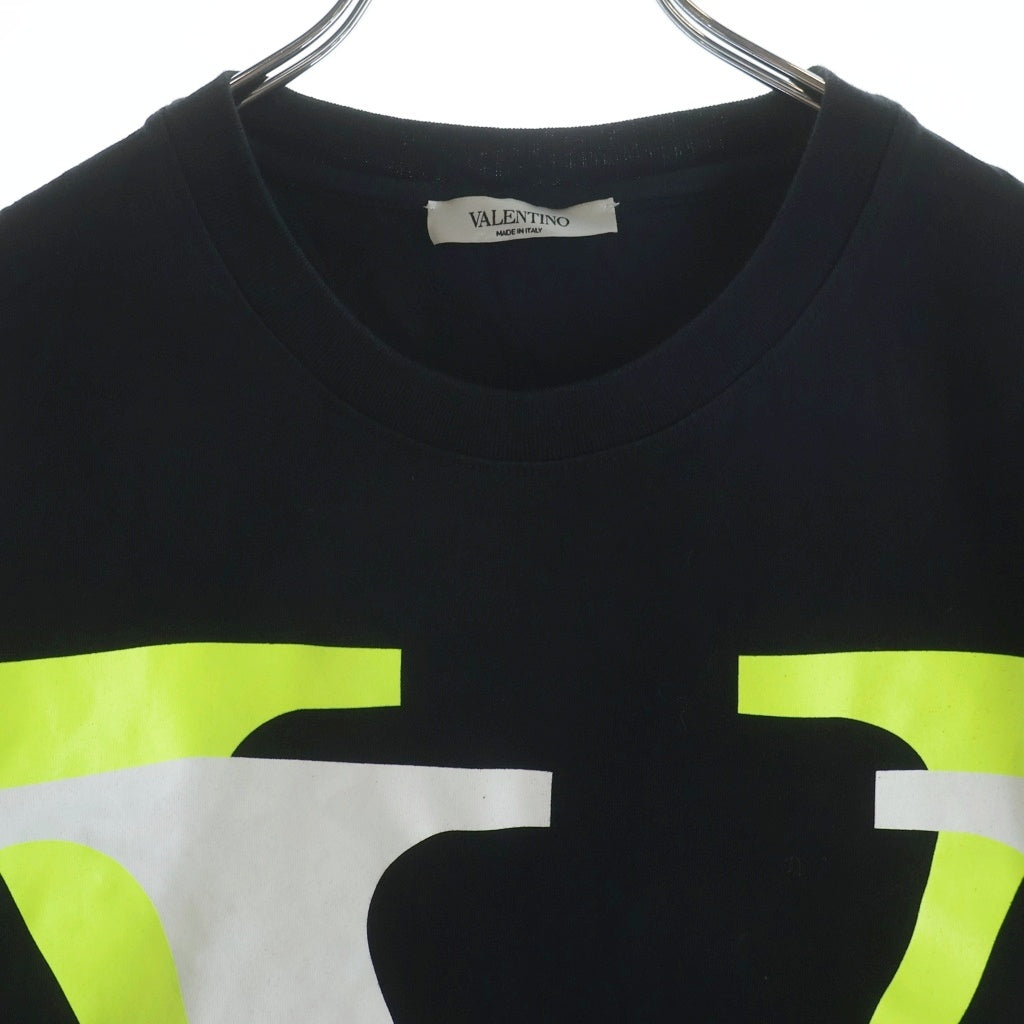 FENDI(フェンディ) ロゴプリント クルーネック半袖Tシャツカットソー ブラック/イエロー UV3MG08C6K7