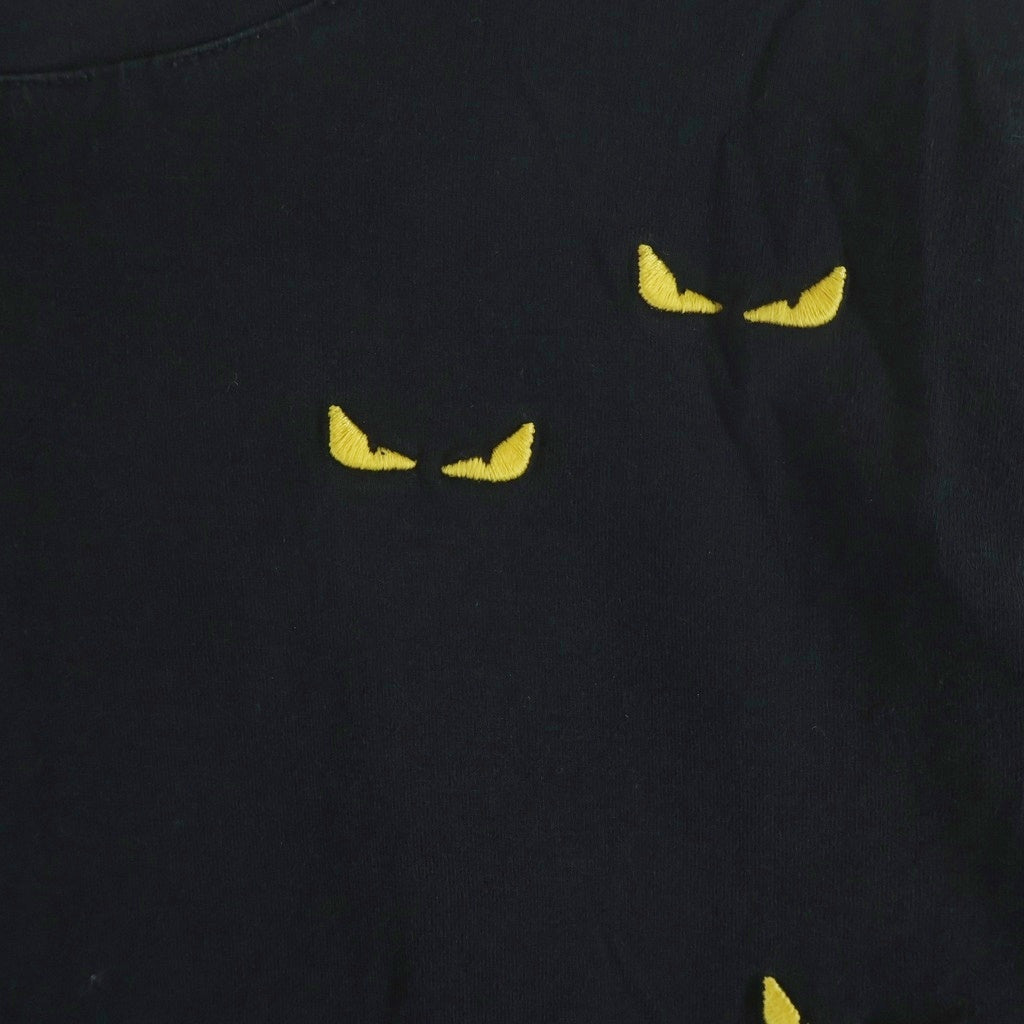 FENDI(フェンディ) 猫目 総柄 クルーネック半袖Tシャツカットソー ブラック FY0894 ACN9