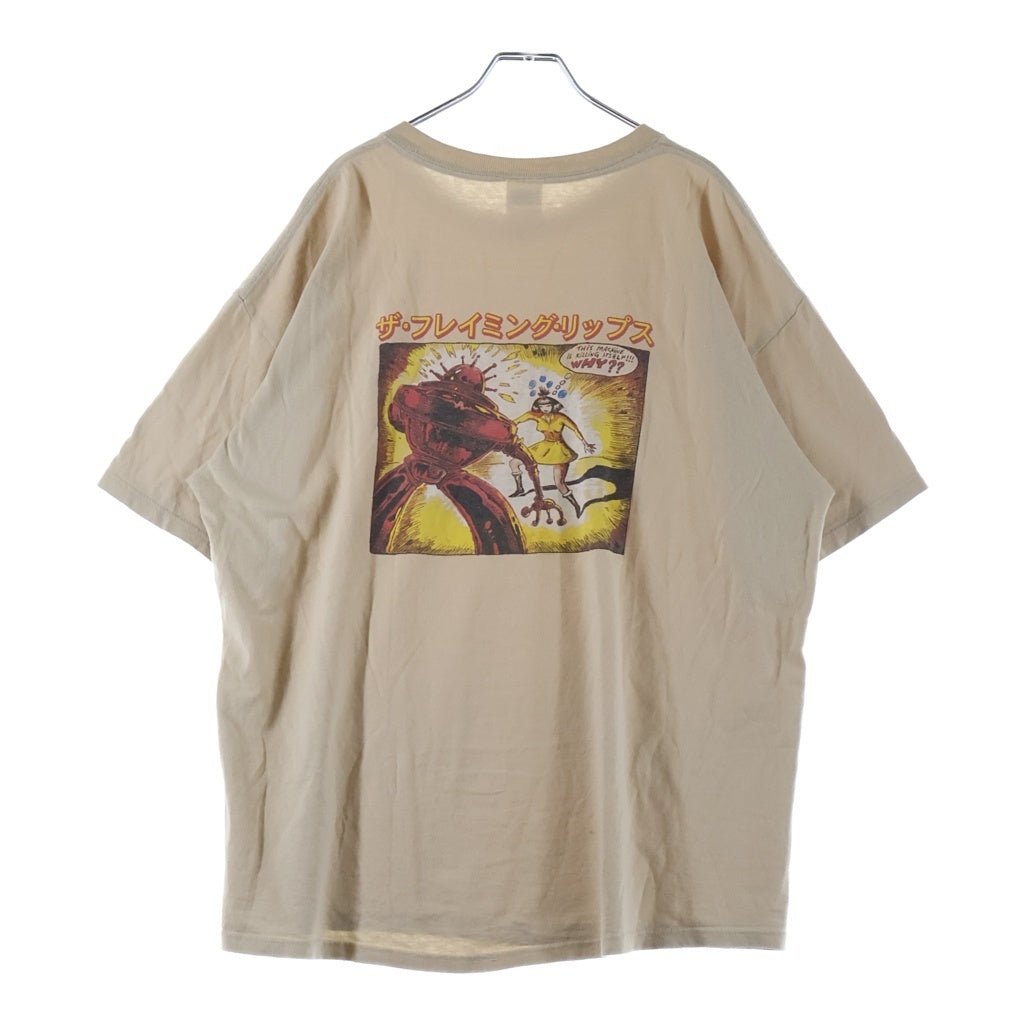 VINTAGE(ヴィンテージ) 00s THE FLAMING LIPS 2003 YOSHIMI BATTLES THE PINK ROBOTS 幸せだと泣きたくなる クルーネックTシャツ ベージュ