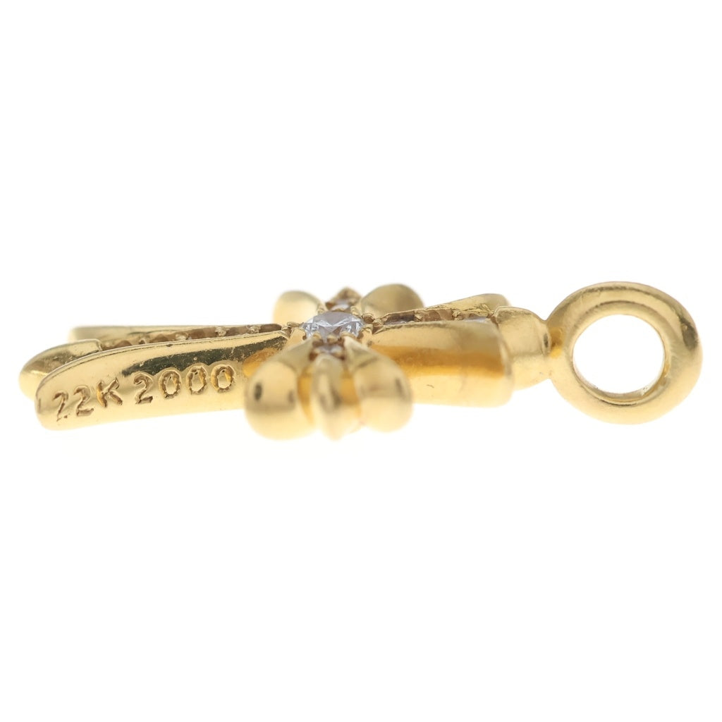CHROME HEARTS(クロムハーツ) 22K TNY CRSF P/DIA タイニーファットクロス PAVEダイヤ ペンダントトップ ゴールドBCA033